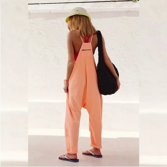 NWT FP Movement - Free People Hot Shot Onesie - Melon/Papaya - Size XS - Picture 2 of 8